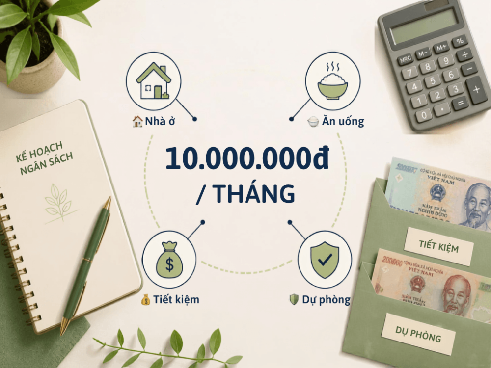 CÁCH CHI TIÊU HỢP LÝ VỚI MỨC LƯƠNG 10 TRIỆU ĐỒNG NĂM 2026